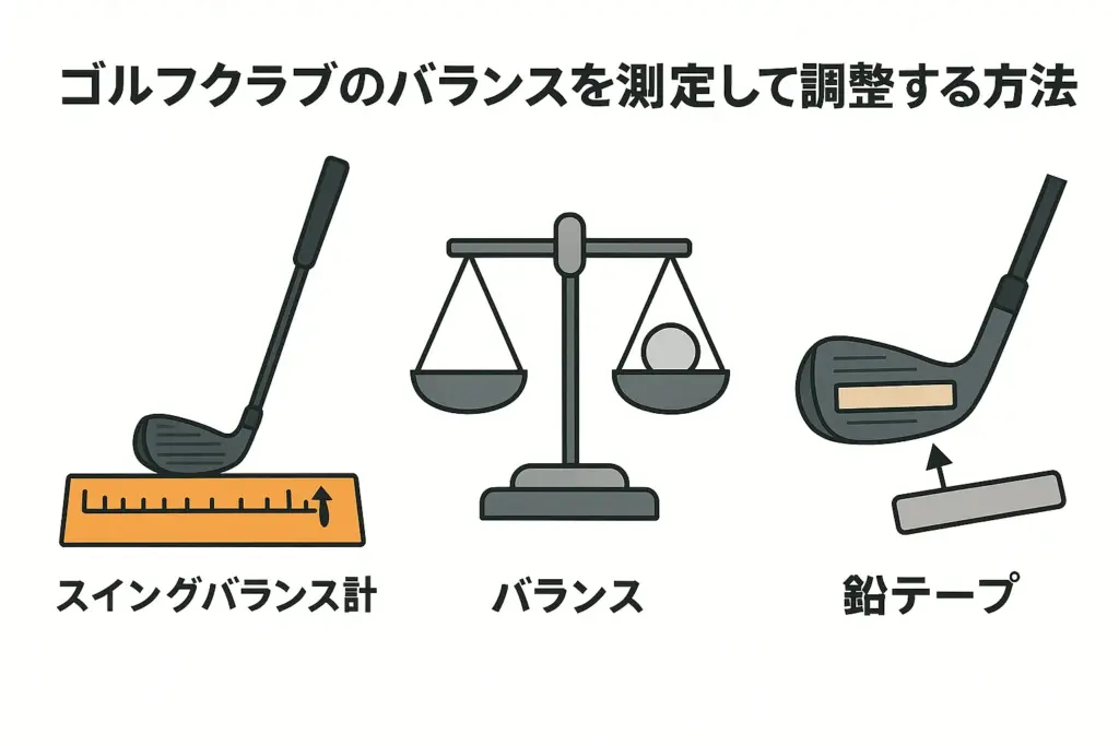 ゴルフクラブのバランスを測定して調整する方法をチェック